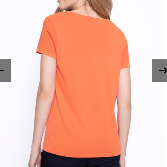 Piccadilly Canada Classic Orange V-Neck Short Sleeve Light Sweater Size XSmall - Picture 5 of 11